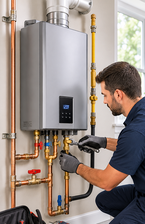 Tankless water heater installation The Woodlands