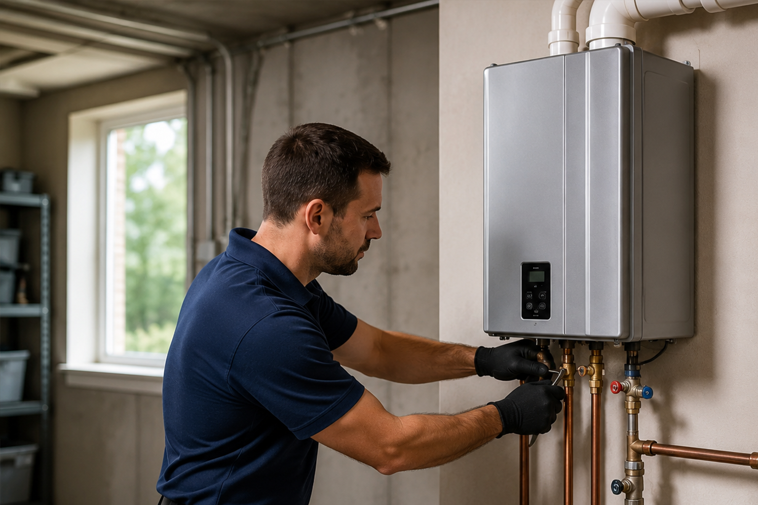 Tankless water heater setup